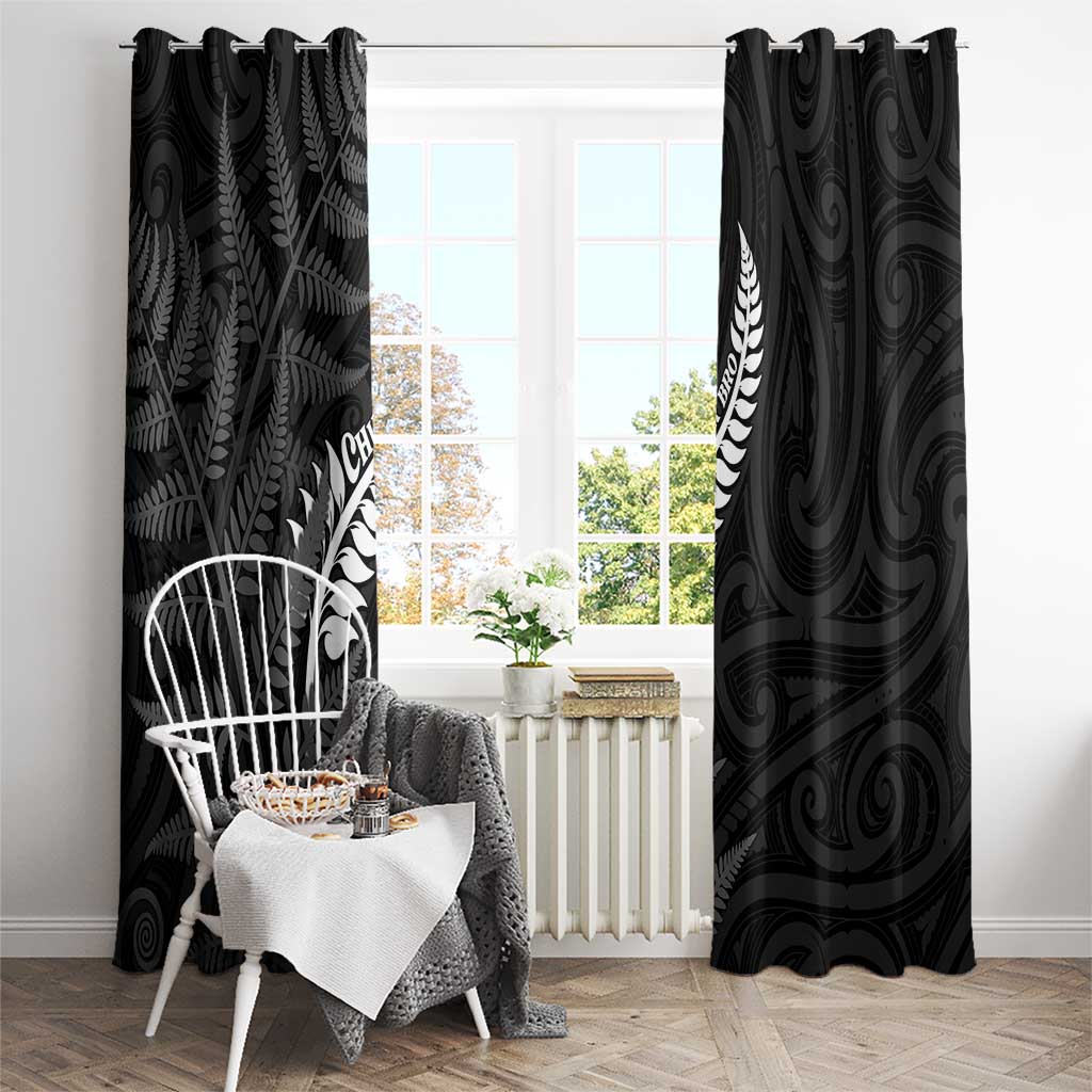 New Zealand Chur Bro Window Curtain Maori Koru With Silver Fern