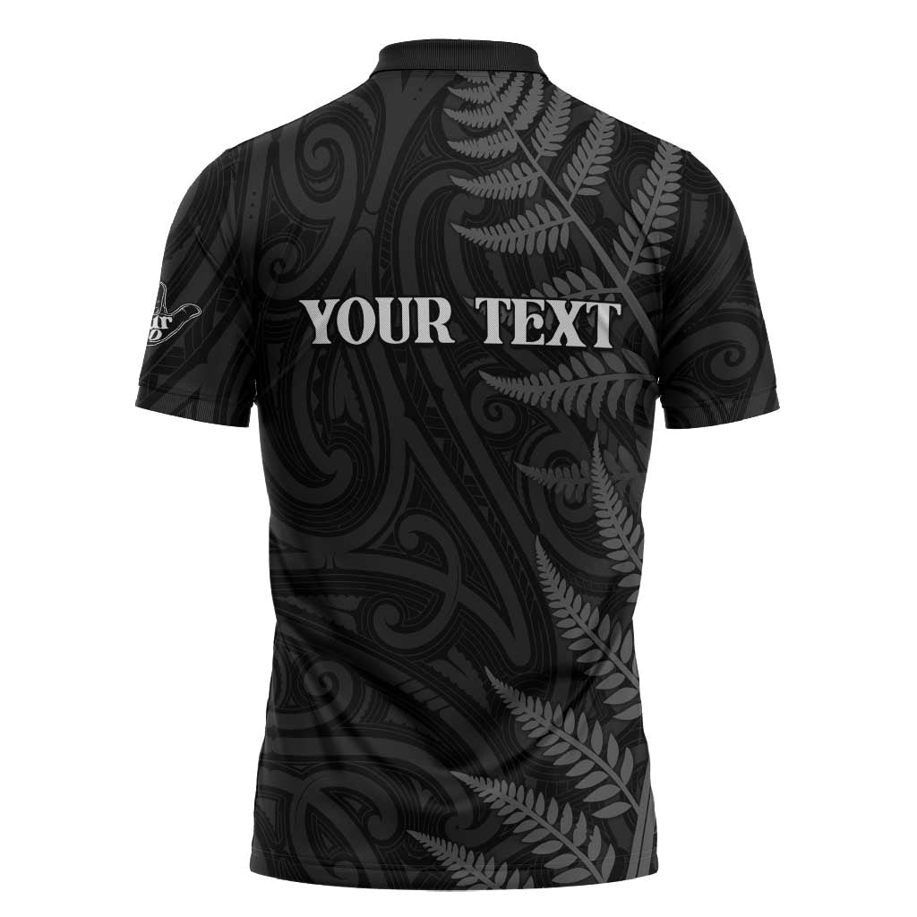 Personalised New Zealand Chur Bro Zipper Polo Shirt Maori Koru With Silver Fern LT05 - Polynesian Pride