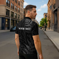 Personalised New Zealand Chur Bro Zipper Polo Shirt Maori Koru With Silver Fern LT05 - Polynesian Pride