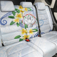 Northern Mariana Islands Chamorro Back Car Seat Cover Plumeria Curves Style White Version