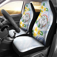 Northern Mariana Islands Chamorro Car Seat Cover Plumeria Curves Style White Version