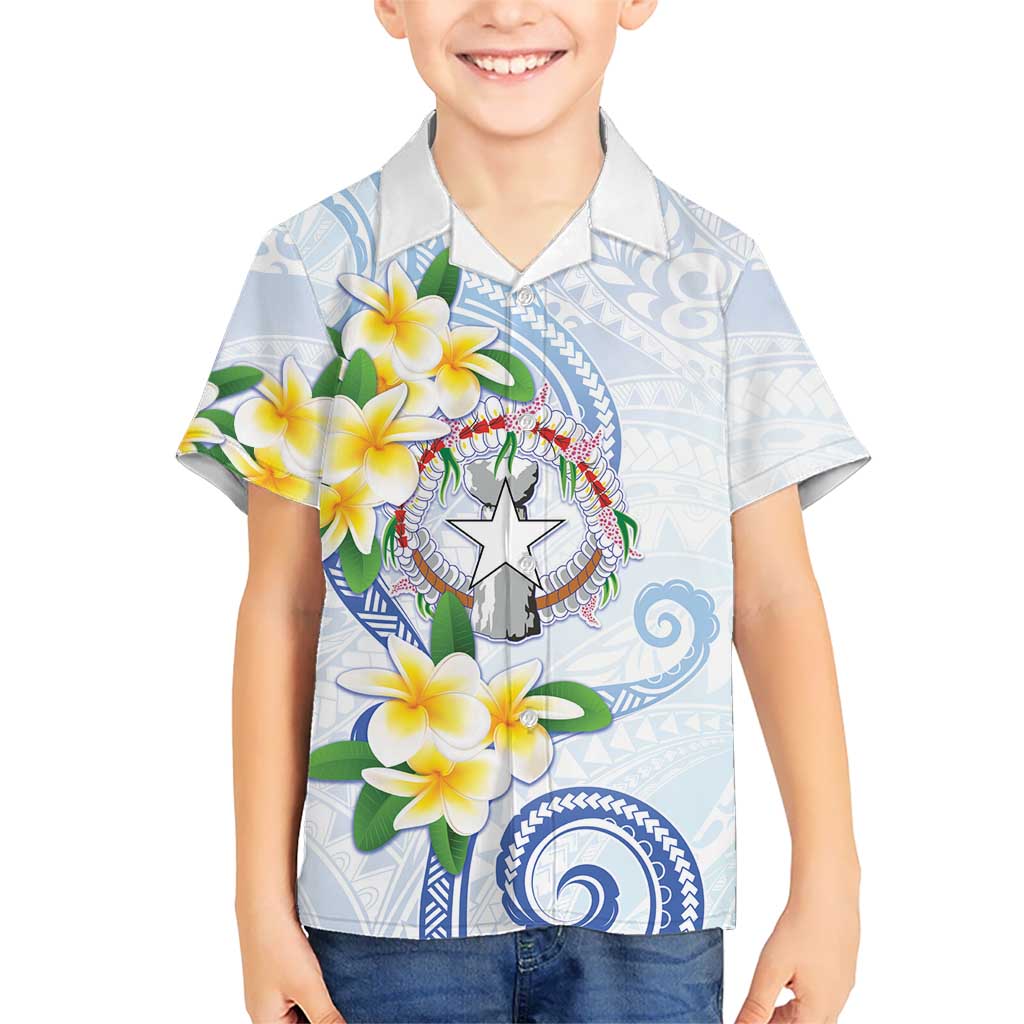 Northern Mariana Islands Chamorro Hawaiian Shirt Plumeria Curves Style White Version