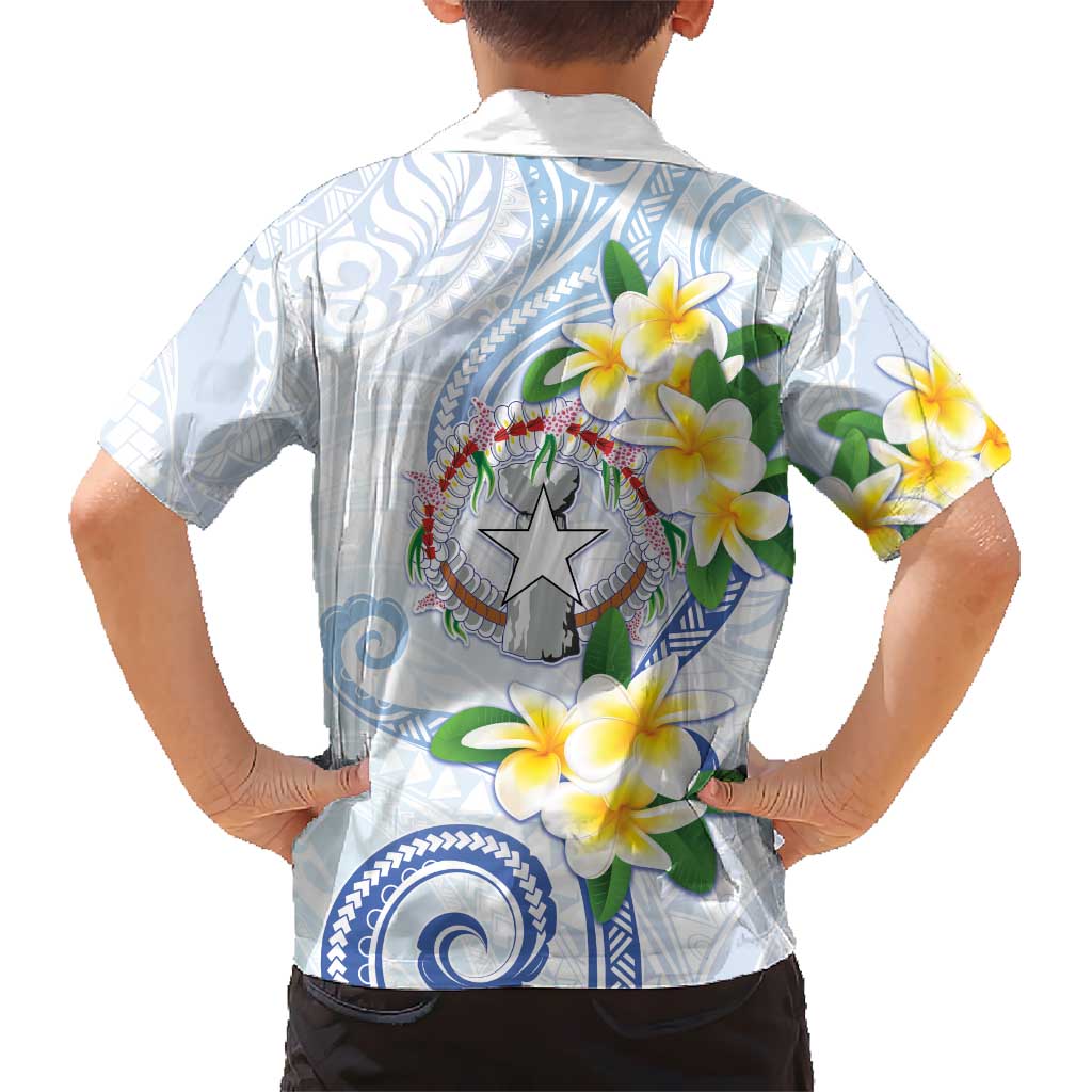 Northern Mariana Islands Chamorro Hawaiian Shirt Plumeria Curves Style White Version