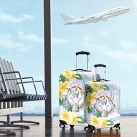 Northern Mariana Islands Chamorro Luggage Cover Plumeria Curves Style White Version