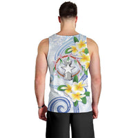 Northern Mariana Islands Chamorro Men Tank Top Plumeria Curves Style White Version
