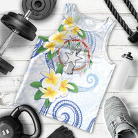 Northern Mariana Islands Chamorro Men Tank Top Plumeria Curves Style White Version