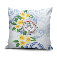 Northern Mariana Islands Chamorro Pillow Cover Plumeria Curves Style White Version