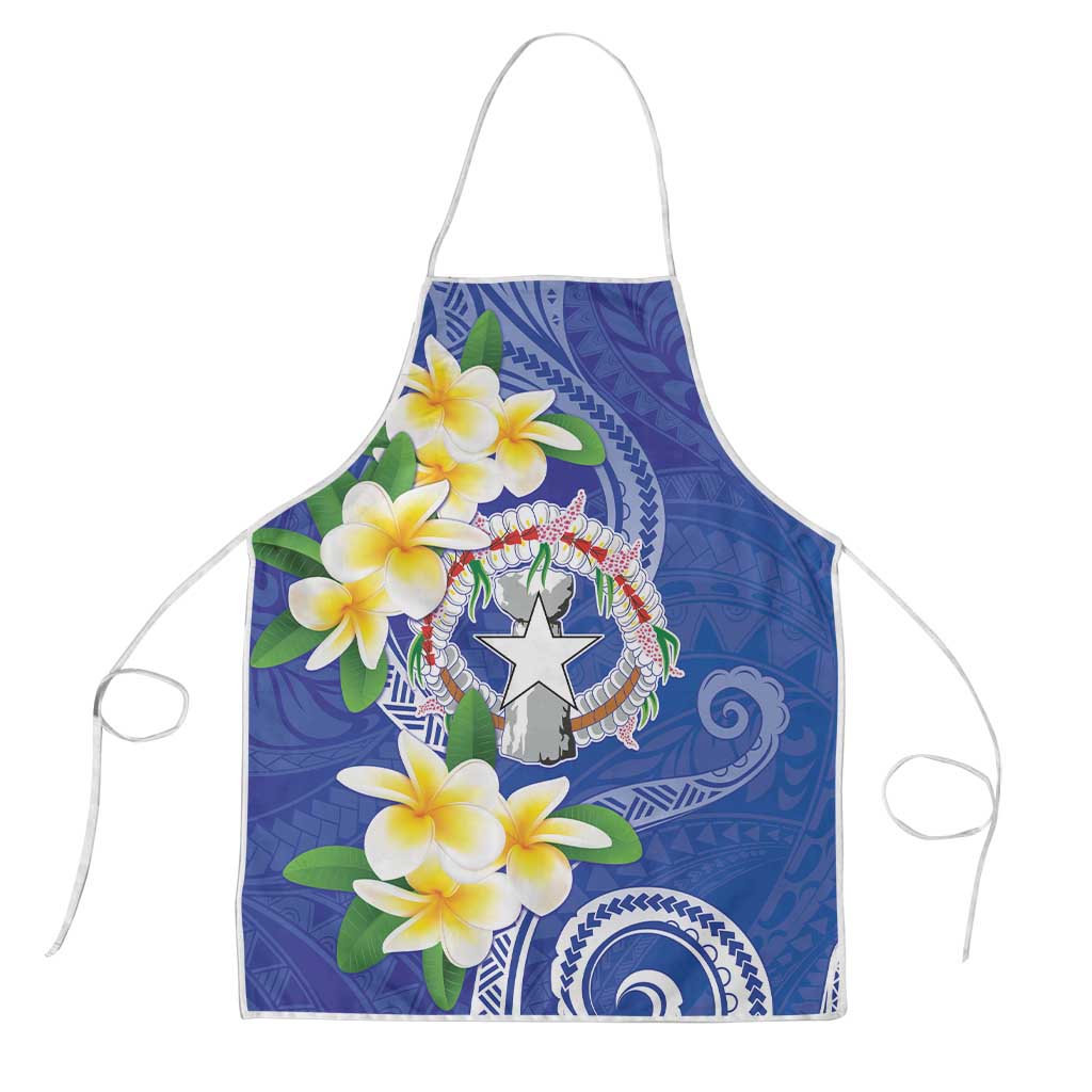Northern Mariana Islands Chamorro Apron Plumeria Curves Style Navy Version LT05 Navy - Polynesian Pride