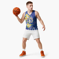 Northern Mariana Islands Chamorro Basketball Jersey Plumeria Curves Style Navy Version