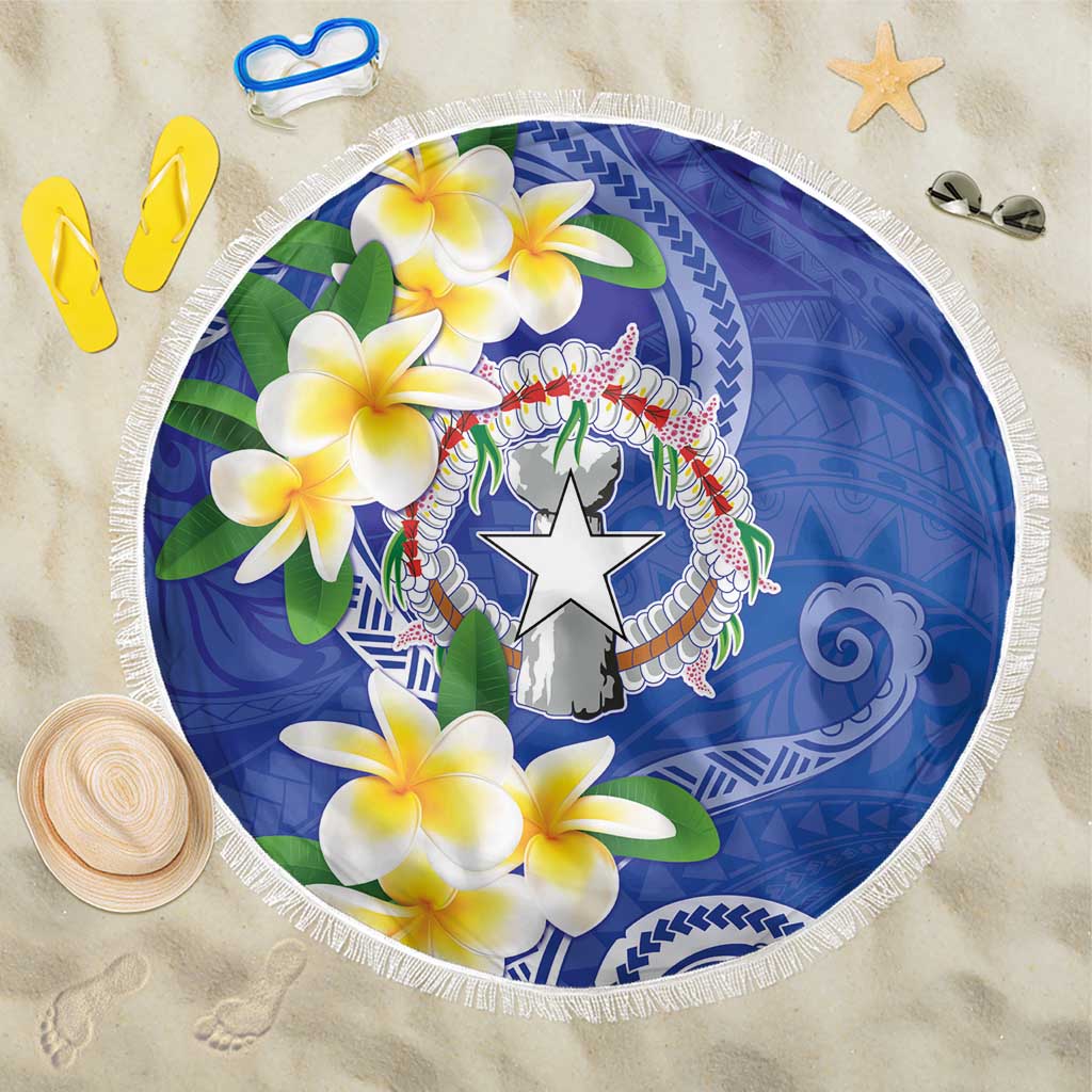 Northern Mariana Islands Chamorro Beach Blanket Plumeria Curves Style Navy Version