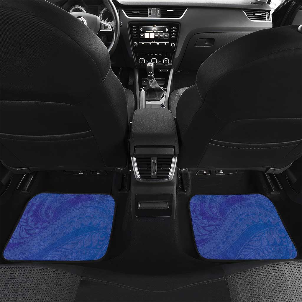 Northern Mariana Islands Chamorro Car Mats Plumeria Curves Style Navy Version