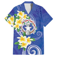 Northern Mariana Islands Chamorro Family Matching Short Sleeve Bodycon Dress and Hawaiian Shirt Plumeria Curves Style Navy Version LT05 Dad's Shirt - Short Sleeve Navy - Polynesian Pride
