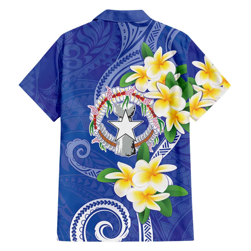 Northern Mariana Islands Chamorro Hawaiian Shirt Plumeria Curves Style Navy Version