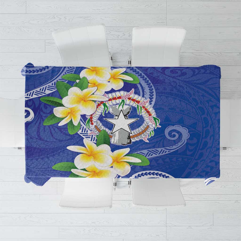 Northern Mariana Islands Chamorro Tablecloth Plumeria Curves Style Navy Version LT05 Navy - Polynesian Pride