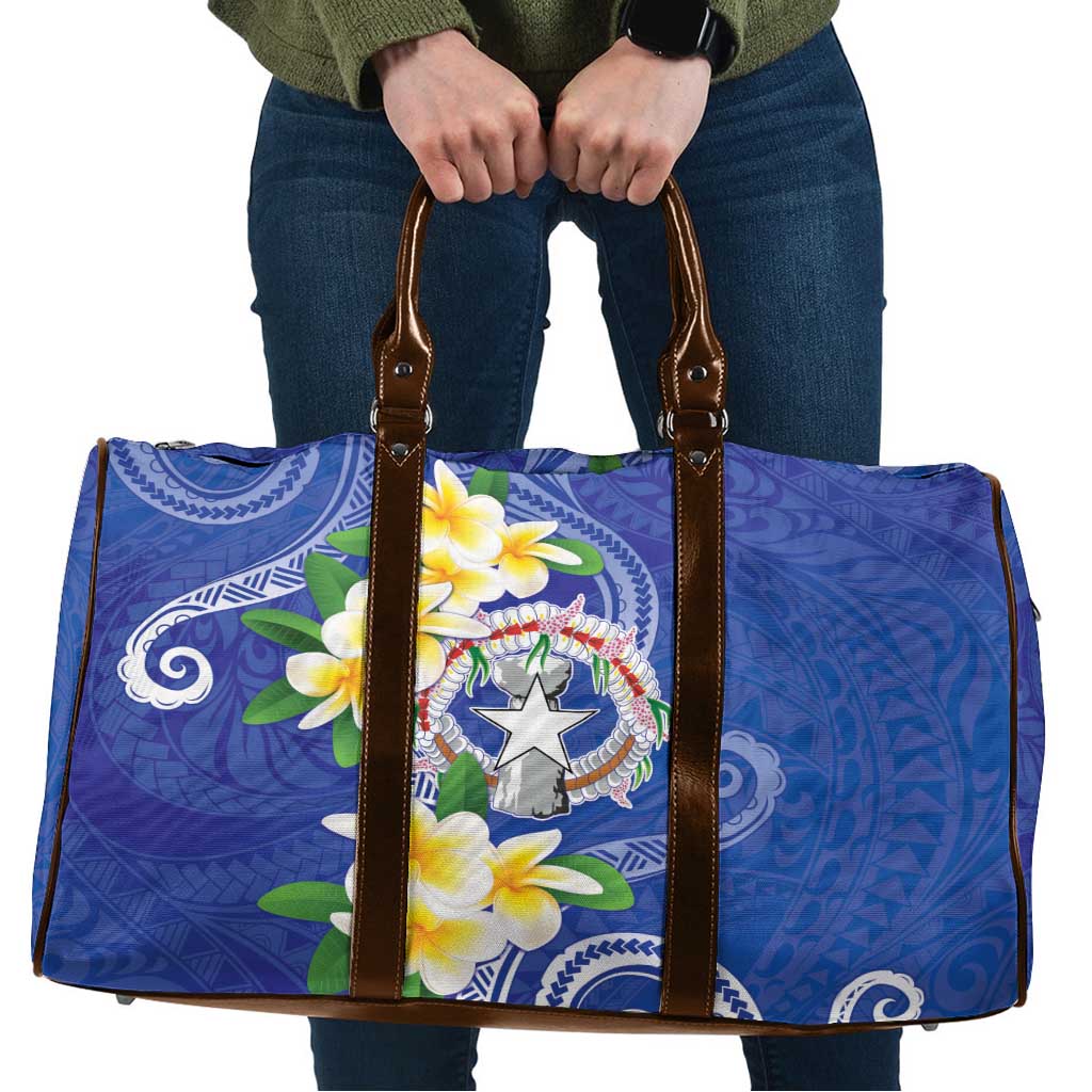 Northern Mariana Islands Chamorro Travel Bag Plumeria Curves Style Navy Version LT05 Navy - Polynesian Pride