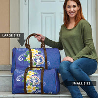 Northern Mariana Islands Chamorro Travel Bag Plumeria Curves Style Navy Version