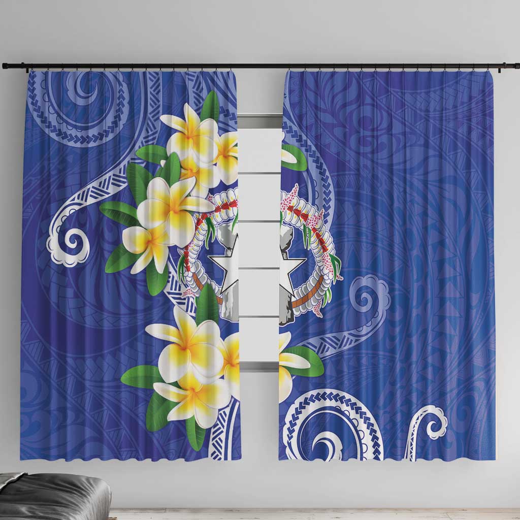Northern Mariana Islands Chamorro Window Curtain Plumeria Curves Style Navy Version LT05 With Hooks Navy - Polynesian Pride