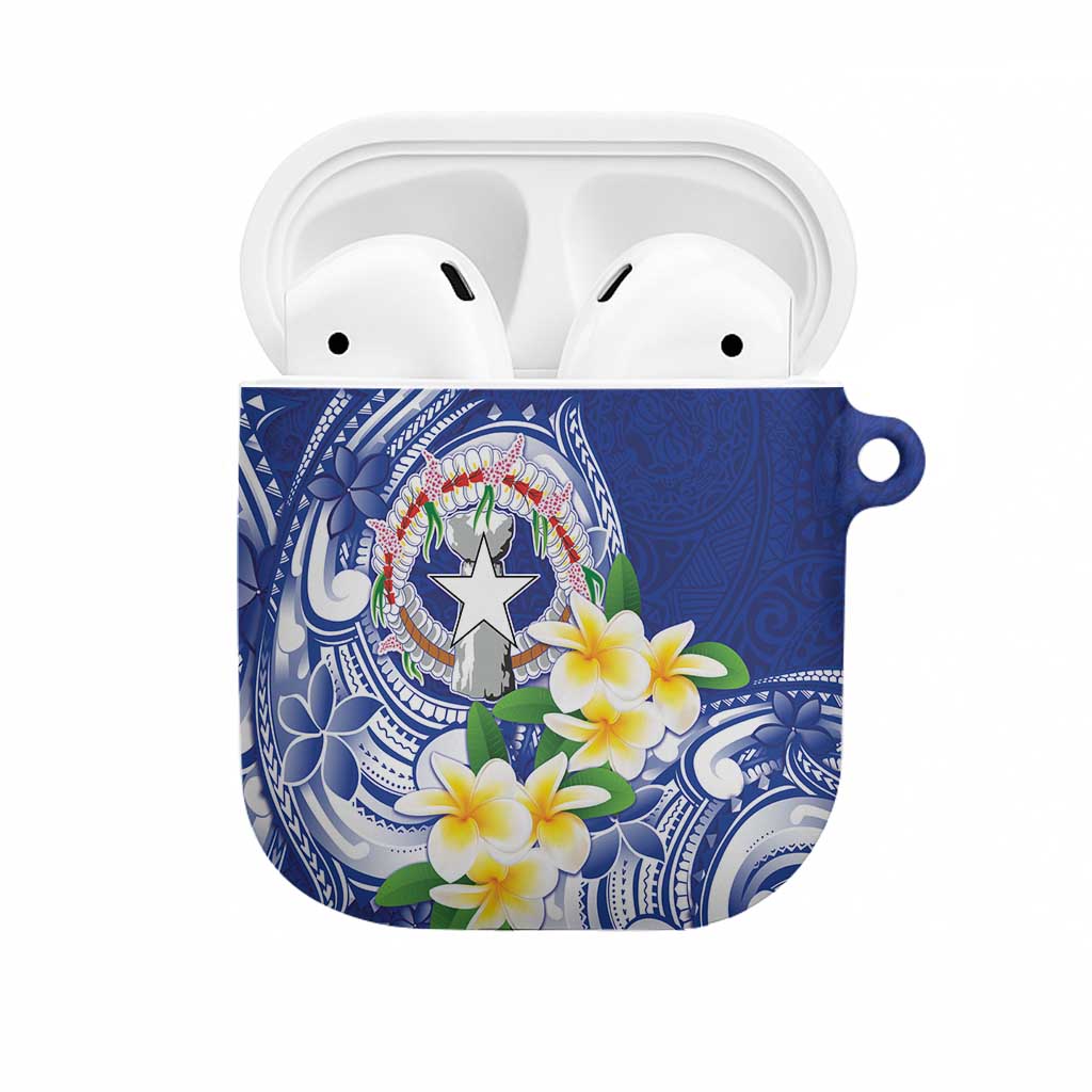 Northern Mariana Islands AirPods Case Polynesian Pattern With Frangipani