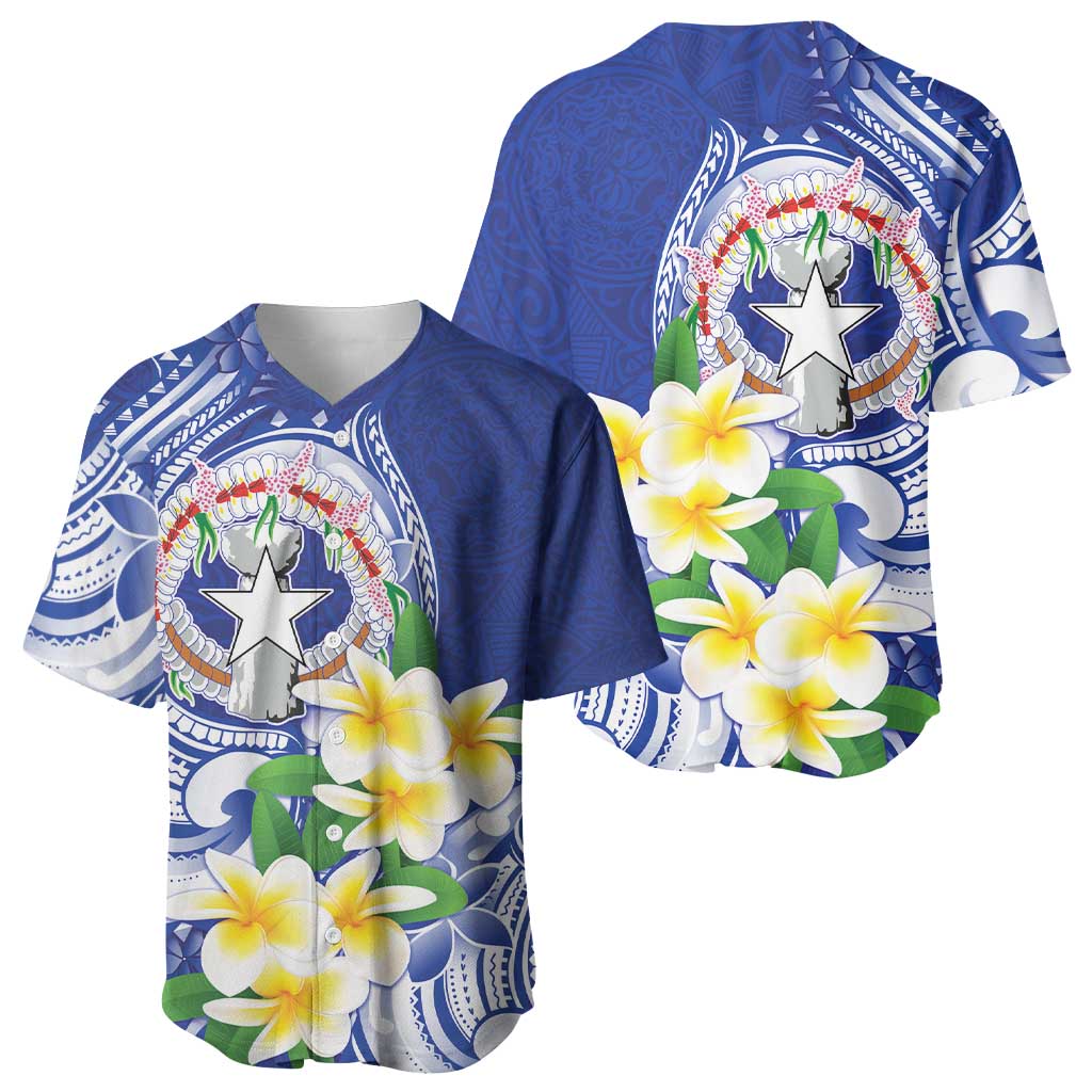Northern Mariana Islands Baseball Jersey Polynesian Pattern With Frangipani