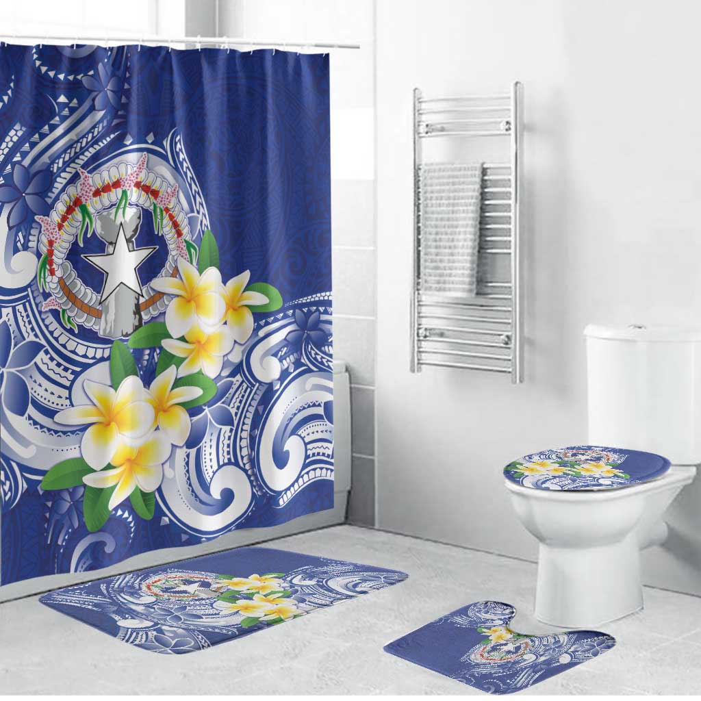 Northern Mariana Islands Bathroom Set Polynesian Pattern With Frangipani