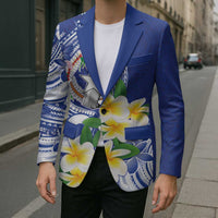 Northern Mariana Islands Blazer Polynesian Pattern With Frangipani