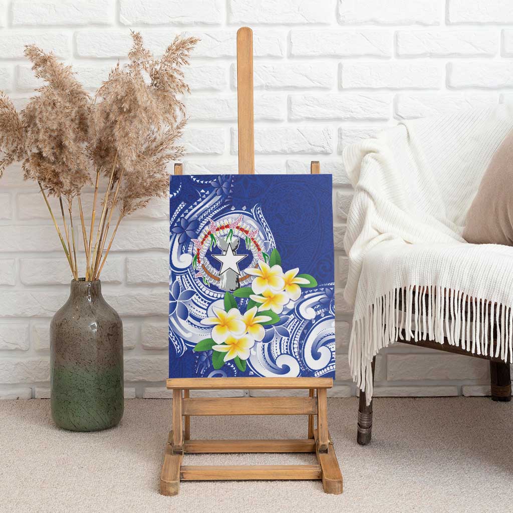 Northern Mariana Islands Canvas Wall Art Polynesian Pattern With Frangipani