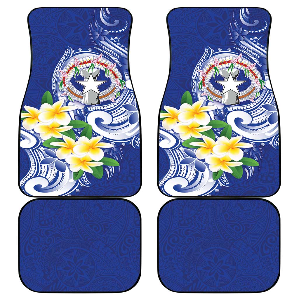 Northern Mariana Islands Car Mats Polynesian Pattern With Frangipani