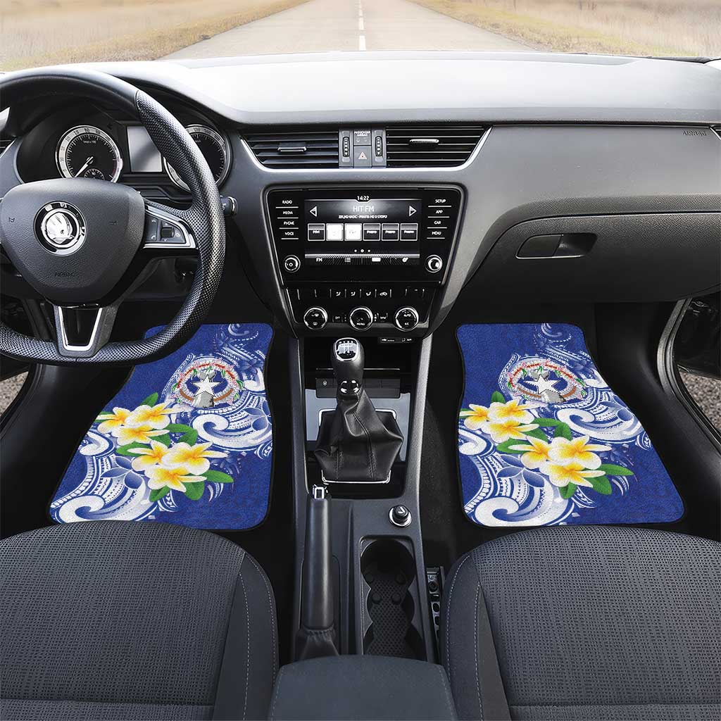 Northern Mariana Islands Car Mats Polynesian Pattern With Frangipani