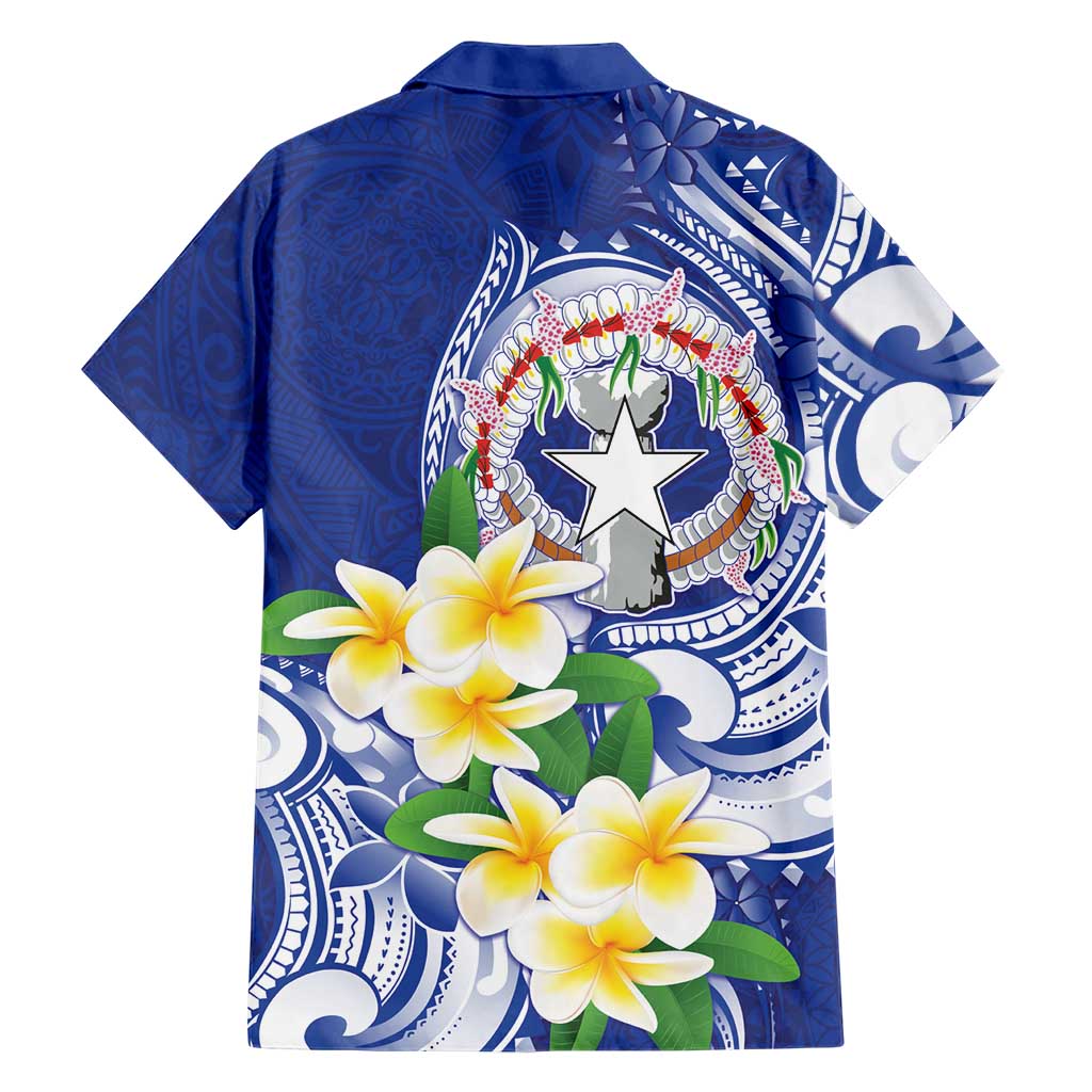 Northern Mariana Islands Hawaiian Shirt Polynesian Pattern With Frangipani