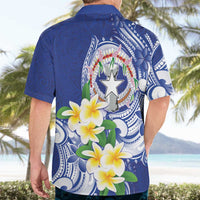 Northern Mariana Islands Hawaiian Shirt Polynesian Pattern With Frangipani