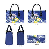 Northern Mariana Islands Leather Bag Polynesian Pattern With Frangipani