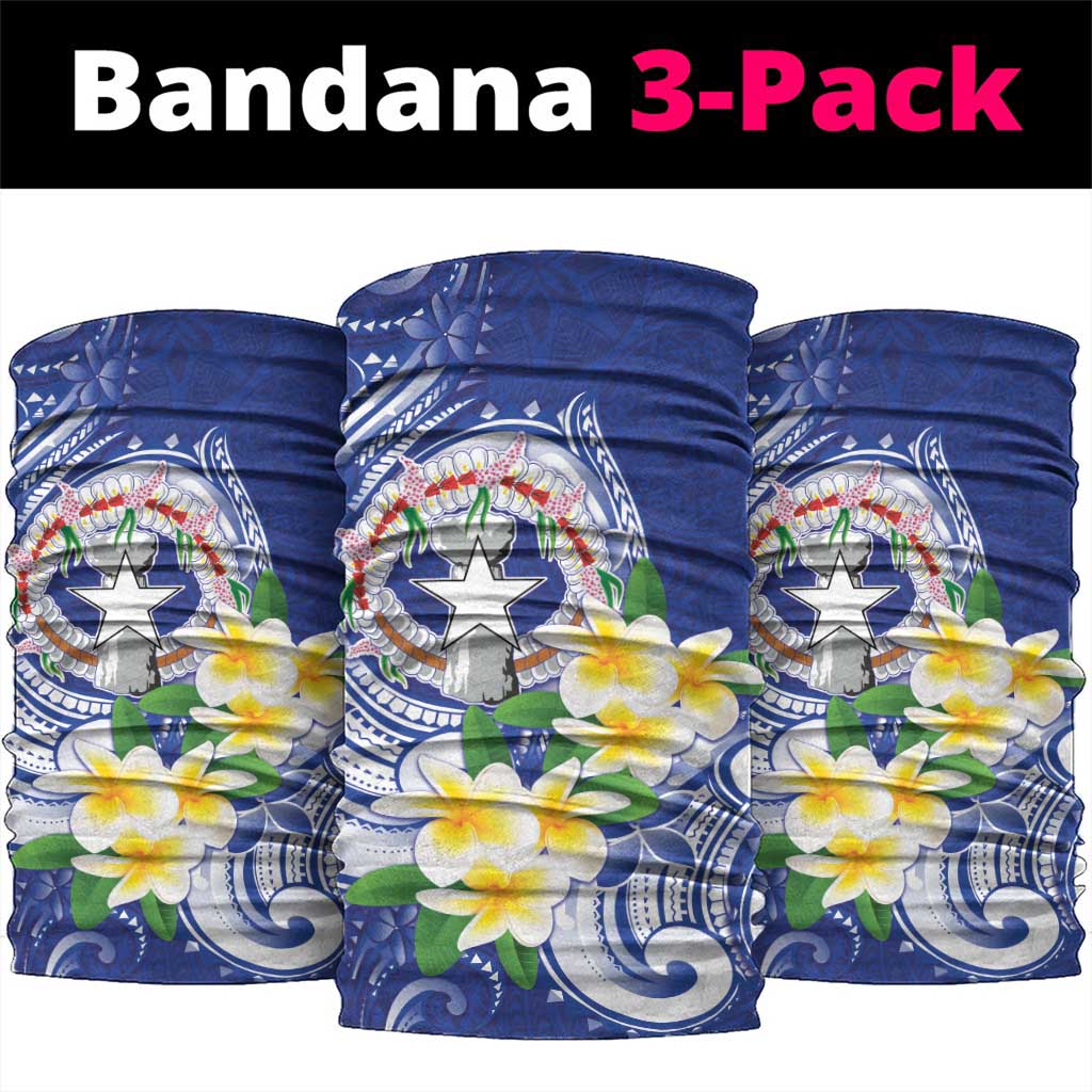 Northern Mariana Islands Neck Gaiter Polynesian Pattern With Frangipani
