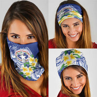 Northern Mariana Islands Neck Gaiter Polynesian Pattern With Frangipani