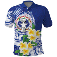 Northern Mariana Islands Polo Shirt Polynesian Pattern With Frangipani