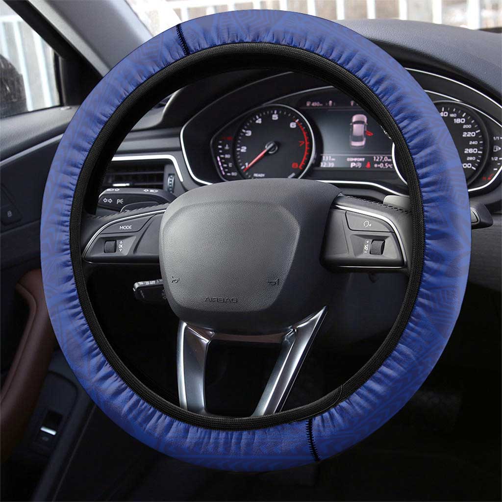 Northern Mariana Islands Steering Wheel Cover Polynesian Pattern With Frangipani