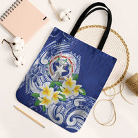 Northern Mariana Islands Tote Bag Polynesian Pattern With Frangipani
