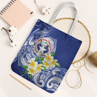 Northern Mariana Islands Tote Bag Polynesian Pattern With Frangipani