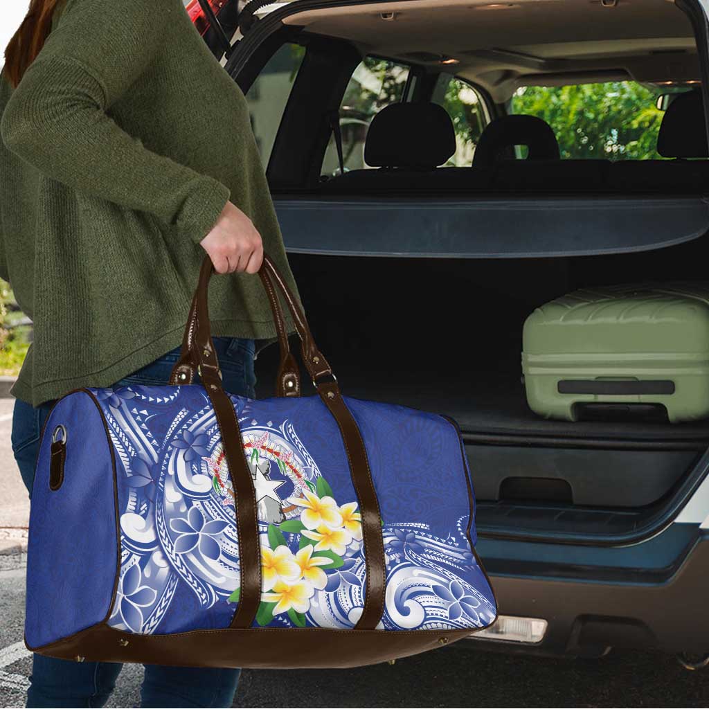 Northern Mariana Islands Travel Bag Polynesian Pattern With Frangipani