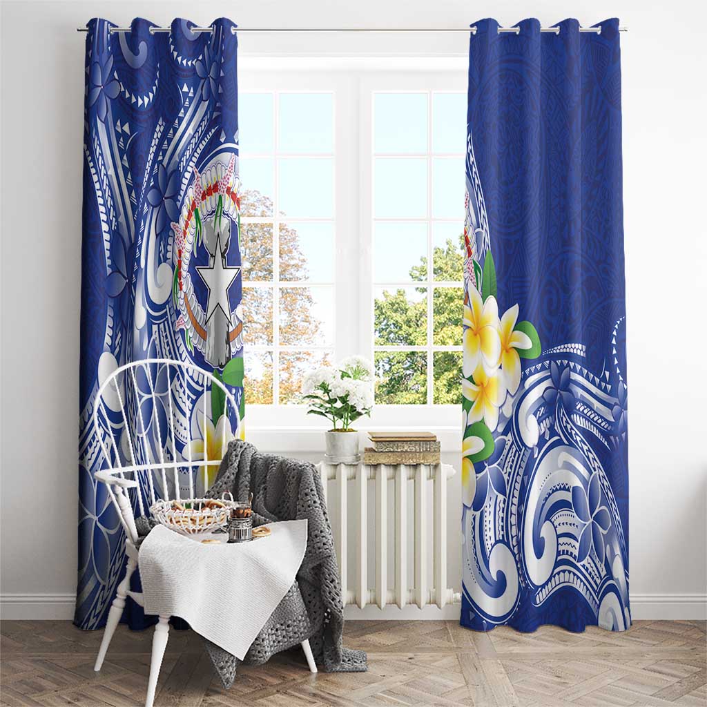Northern Mariana Islands Window Curtain Polynesian Pattern With Frangipani