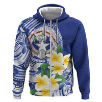 Northern Mariana Islands Zip Hoodie Polynesian Pattern With Frangipani