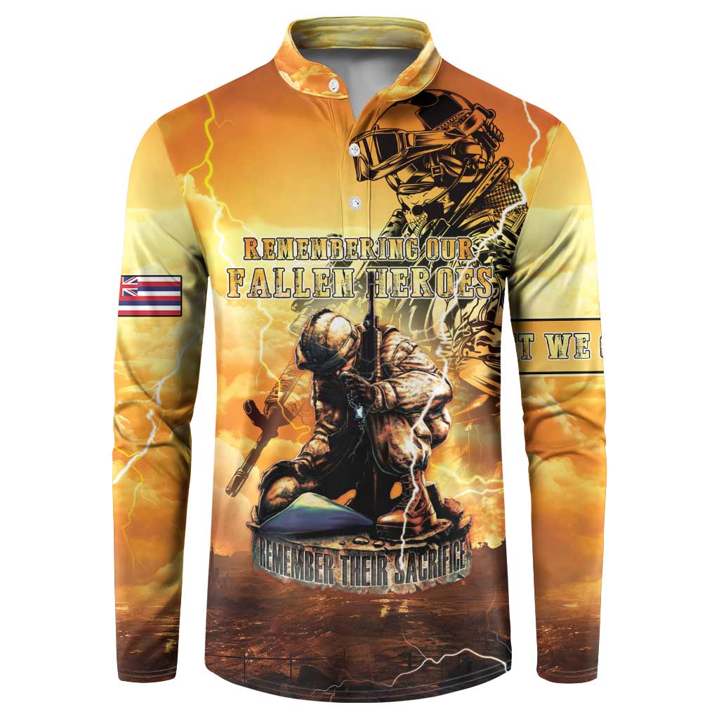 Hawaii Memorial Day Button Sweatshirt Remember Their Sacrifice