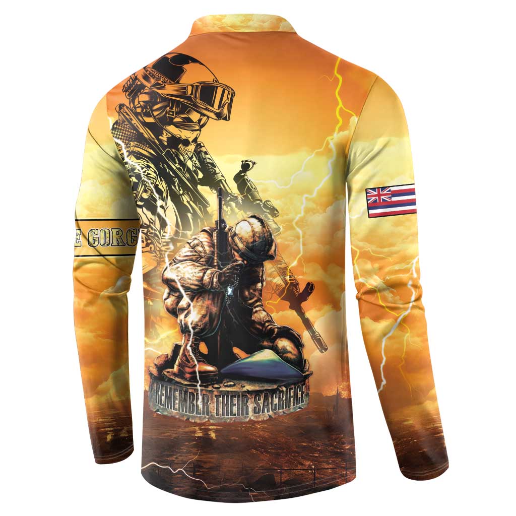 Hawaii Memorial Day Button Sweatshirt Remember Their Sacrifice