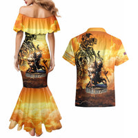 Hawaii Memorial Day Couples Matching Mermaid Dress and Hawaiian Shirt Remember Their Sacrifice
