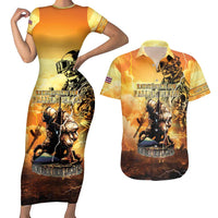 Hawaii Memorial Day Couples Matching Short Sleeve Bodycon Dress and Hawaiian Shirt Remember Their Sacrifice