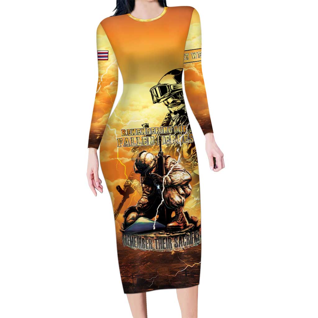 Hawaii Memorial Day Family Matching Long Sleeve Bodycon Dress and Hawaiian Shirt Remember Their Sacrifice