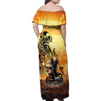 Hawaii Memorial Day Family Matching Off Shoulder Maxi Dress and Hawaiian Shirt Remember Their Sacrifice