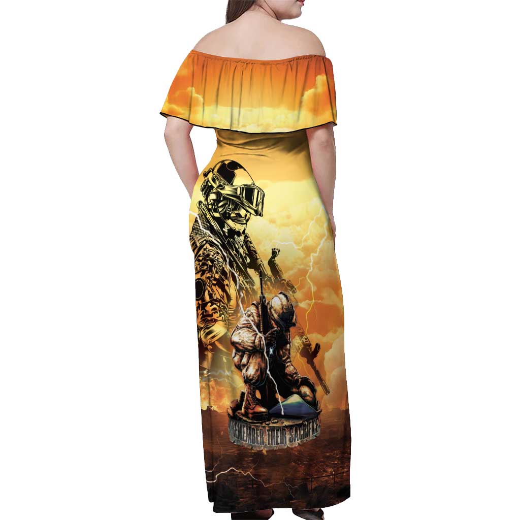Hawaii Memorial Day Off Shoulder Maxi Dress Remember Their Sacrifice
