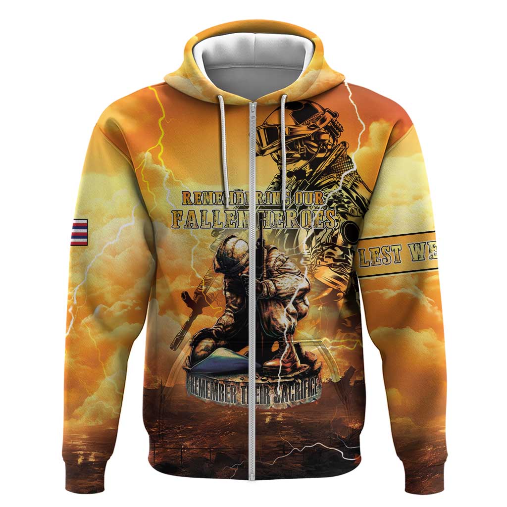 Hawaii Memorial Day Zip Hoodie Remember Their Sacrifice
