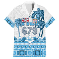 Fiji 679 Constitution Day Family Matching Long Sleeve Bodycon Dress and Hawaiian Shirt Fijian Tapa Pattern LT05 Dad's Shirt - Short Sleeve Blue - Polynesian Pride