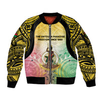 Vanuatu Independence Day Sleeve Zip Bomber Jacket The Untouched Paradise